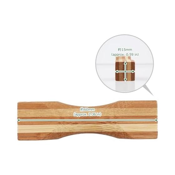 Morikuru Japanese Style Bamboo Chopstick Rests (Tsuzumi Design, 6cm) - Set of 4
