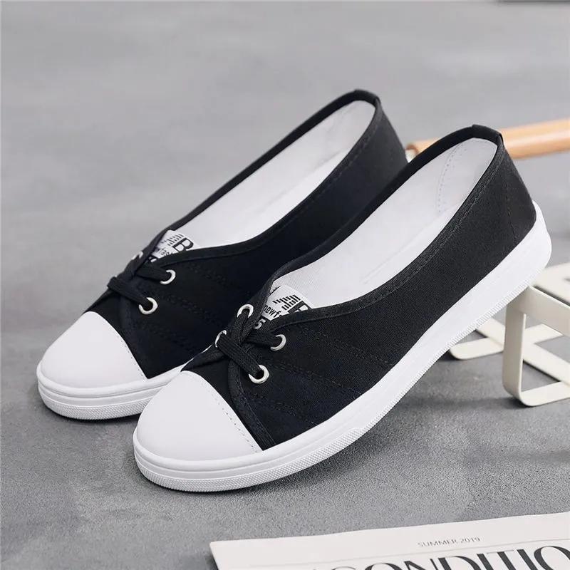 zapatos de mujer women cute sweet light weight white anti skid canvas flat shoes lady casual student school comfort shoes ga117