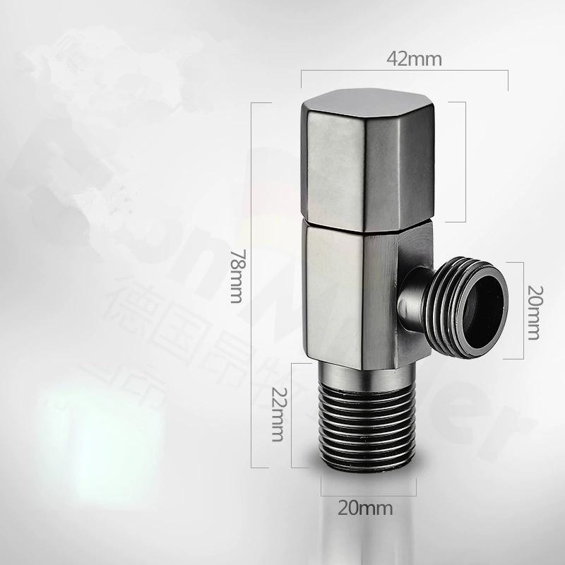 Gray Brass Angle Valve Water Control Valve Gold Corner Valve Brass Bathroom Tap Water Valve 1/2*1/2 Brass Black Angle valves