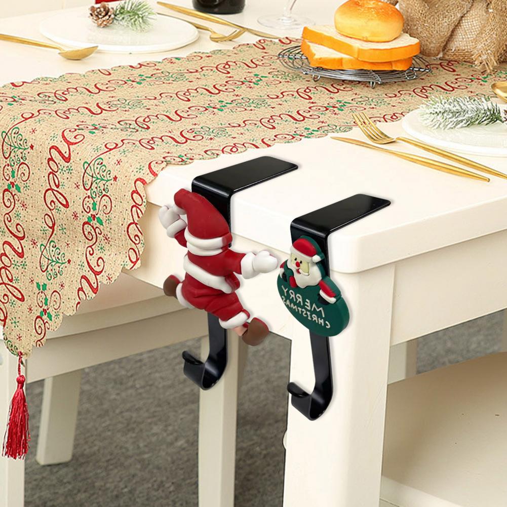 Kaminhaken Weihnachtsstrumpfhaken Metall Weihnachtsstrumpfhalter für Kaminsims Kamin Deko 4er Set L-förmig für Weihnachten