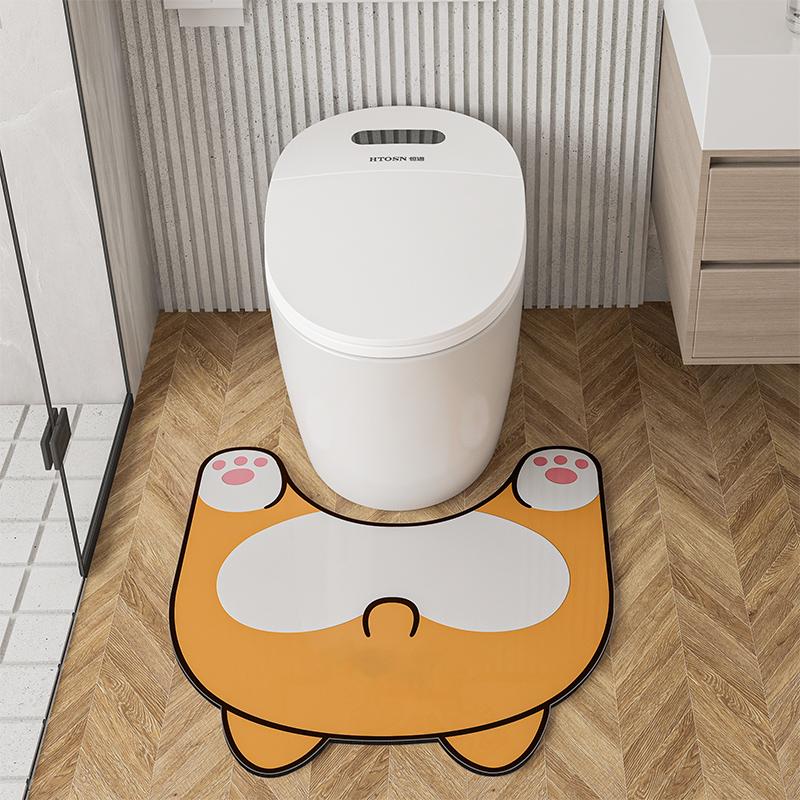 Cartoon Bathroom Mats Super Absorbent Toilet Rug Anti Slip Bath Mat Quick Dry Foot Floor Mat Entrance Doormat Carpet Washable