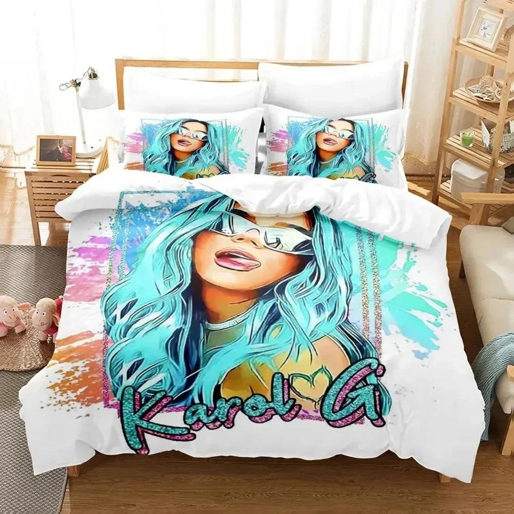 3D Print Singer Karol G 3D Duvet Cover Bedding Set Comforter Linen Pillowcases Home Decor Single Double Twin King Queen