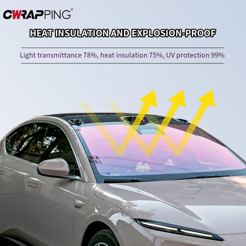 Car Sticker 78% VLT Ghost Rose Vinyl Auto Window Tint Film Chameleon UV Blocking Glass Sticker IR 75% Universal Car Accessories