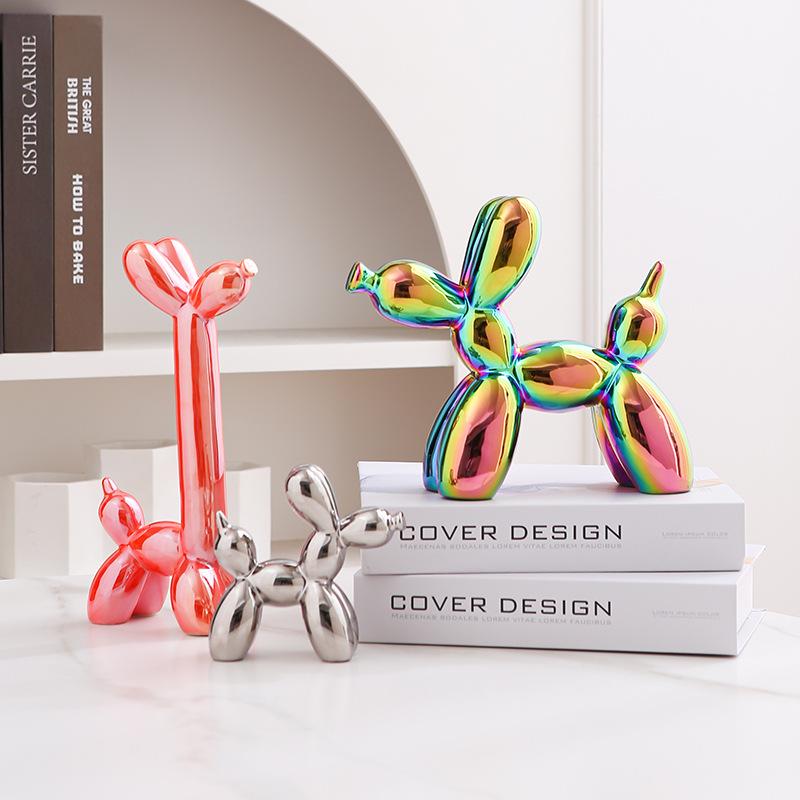 Nordic Luxury Ceramic Balloon Dog Ornament for Home Décor