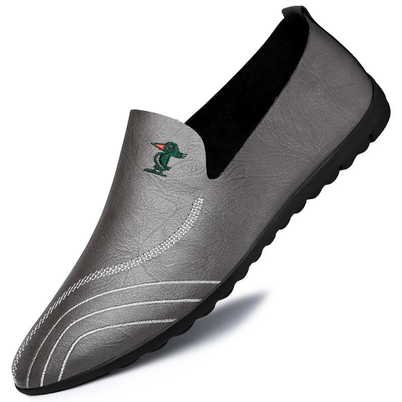 

Мужская удобная деловая прогулочная обувь, универсальные мужские мокасины из натуральной кожи, мужская повседневная обувь 2024 года, модная дизайнерская обувь на плоской подошве 45 серый