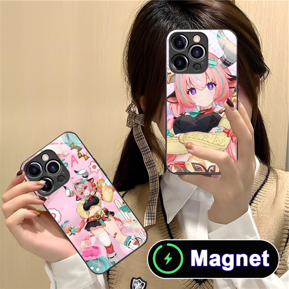 Game GI Varesa Glass MagSafe Mobile Phone Case for iPhone 17 16 15 14 13 12 11 Air Pro Max Plus Mini Colorful Cover