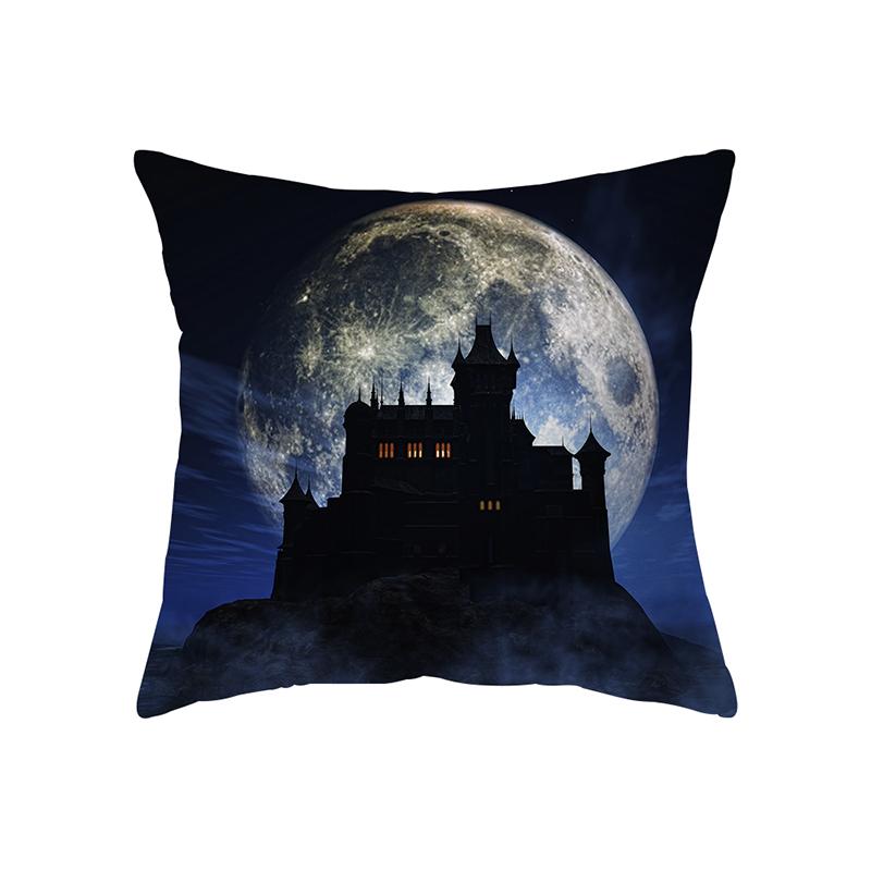 Horror Halloween Bat Pumpkin Print Pattern Cushion Cover Home Living Room Sofa Decoration Polyester Pillow Pillow Cover
