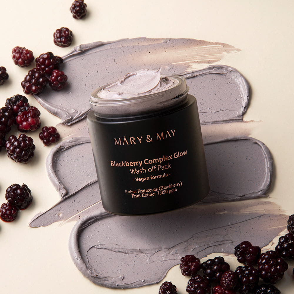 MARY&MAY Vegan Blackberry Complex Glow Wash Off Pack 125g Moisturizing Nourishing Radiance Care