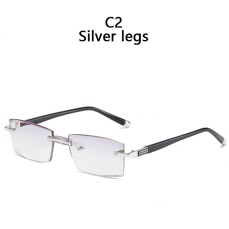 

Очки для чтения без оправы с защитой от синего света, женские, мужские, роскошные, металлические, ультралегкие, для пресбиопии, очки для чтения без оправы +4.0