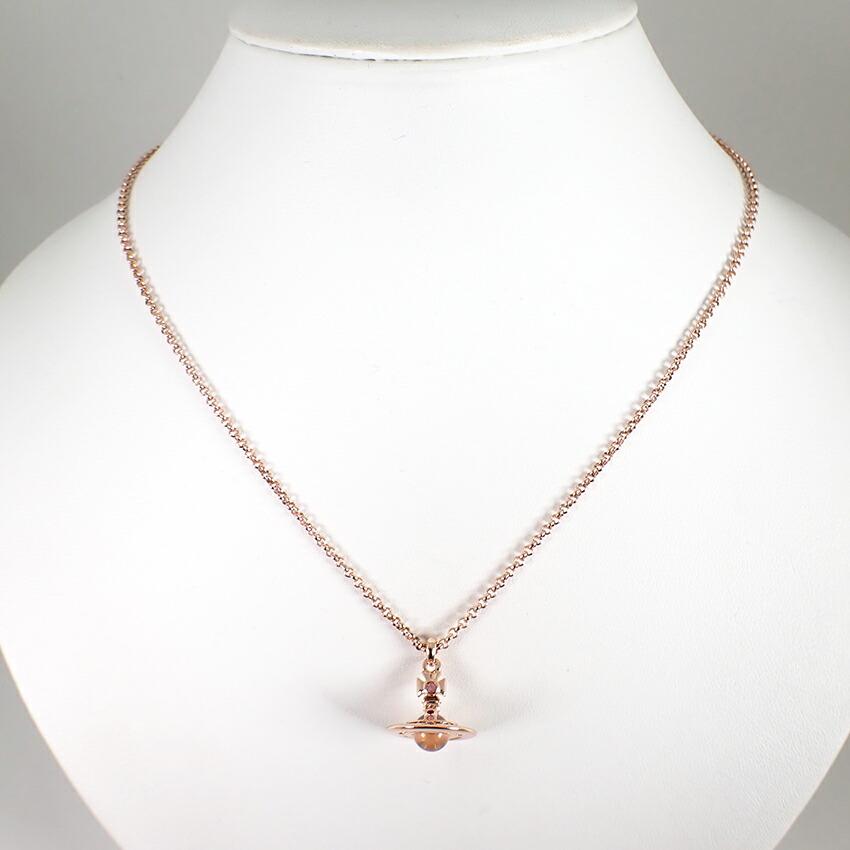 Pre-owned Vivienne Westwood Pink Gold Orb Pendant Necklace (j61-12)