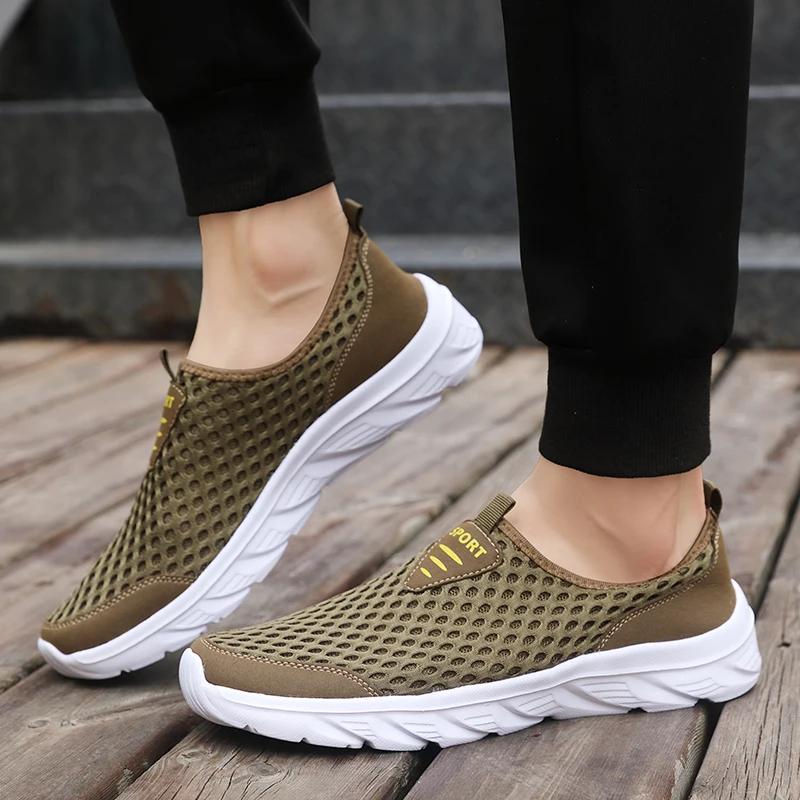2026 New Sneakers Men Breathable Mesh Lightweight Casual Walking Man Shoes Slip-On Driving Men Loafers Zapatos Casuales