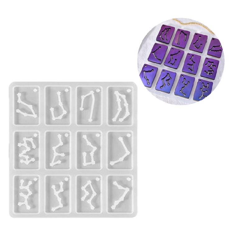 Astrological Silicone Mold For Handcrafted Necklace Charm Heat Resistant Zodiacs Charm Keychain Pendant Mould