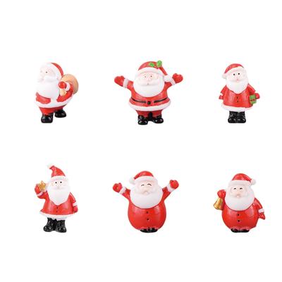 Set of 6 Santa Claus Miniature Christmas Cute Resin Christmas Decorations for Potted Window DIY Christmas Gifts Ornaments, Tabletops, Bonsai, Plants,