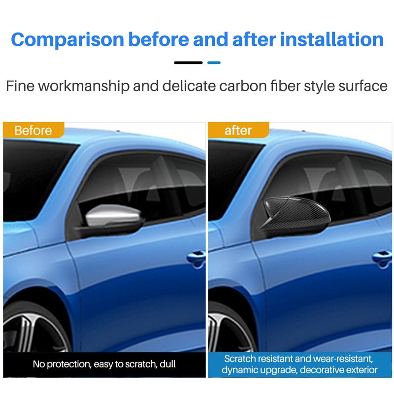 A51K-Per Scirocco 2009-2018 Plastica Porta Laterale Ala Specchietto Retrovisore Corno di Bue Copertura Tappo Accessori Auto
