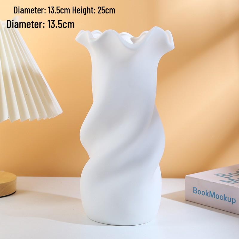 Elegant Ceramic Vase Ornament for Living Room or Dining Table - Light Luxury Home Decoration
