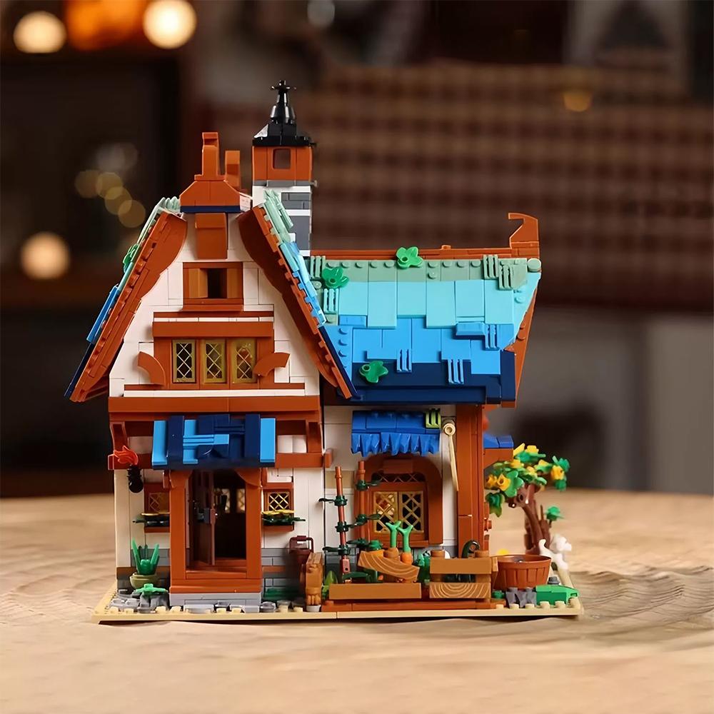 Medieval Architecture Mini Block Building Toys Ideal for Home or Office Decoration with Taverns Inns ManorsSo on LED - Lit