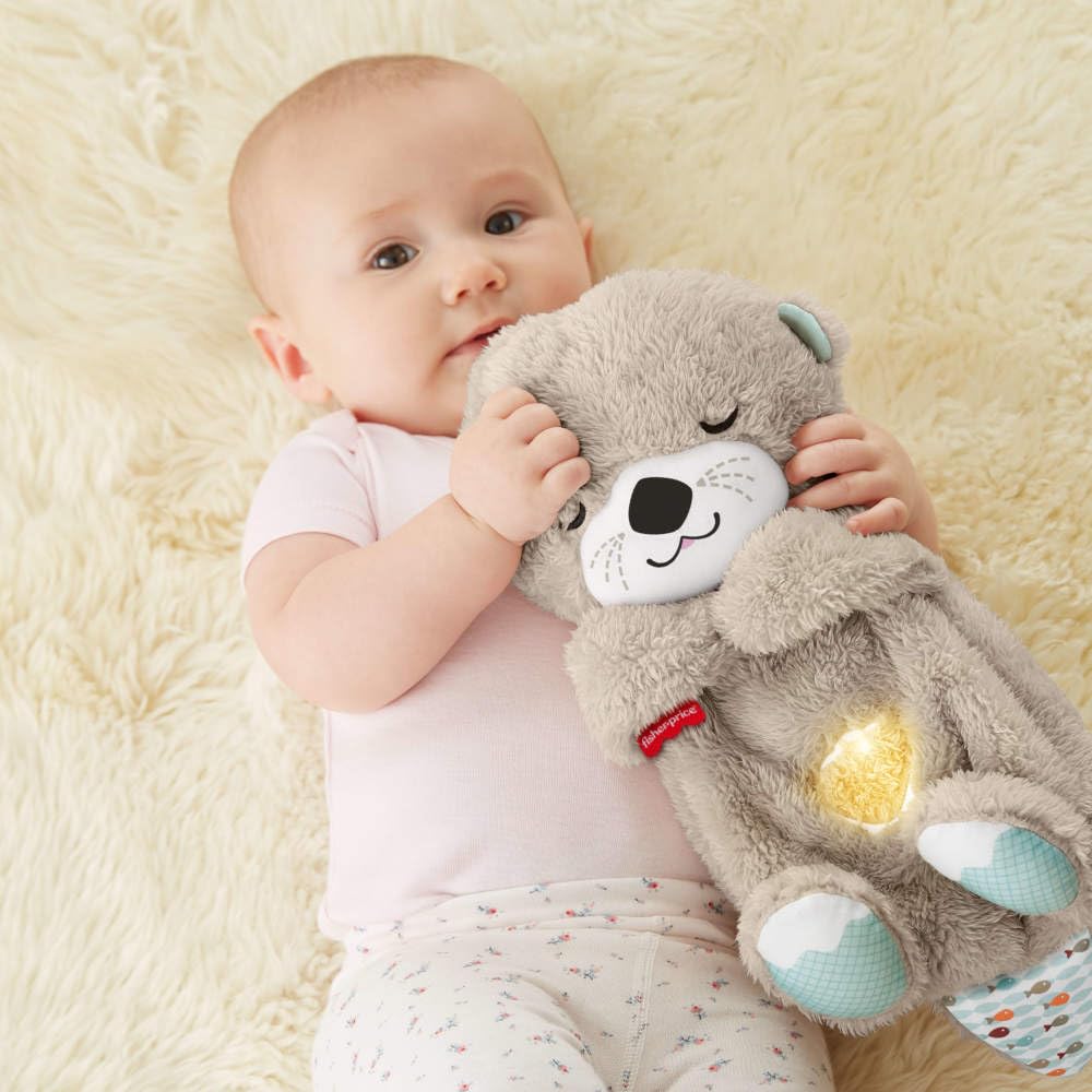 Baby Toy Soothe 'n Snuggle Otter Portable Plush Sound Machine with Music Lights & Breathing Motion for Newborns 0+ Months