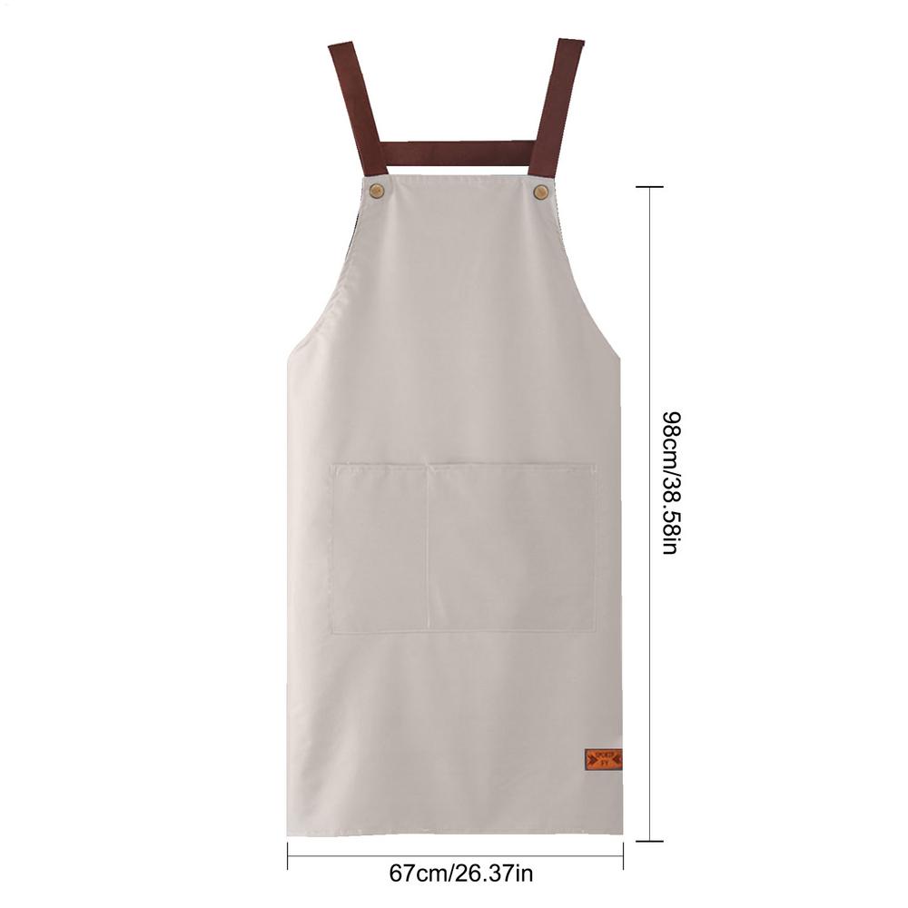 

Chef Apron with Pockets Baking Kitchen Apron for Chef Dust-proof Adjustable Mens Aprons for Grilling Grill Apron for Barbecuing бежевый