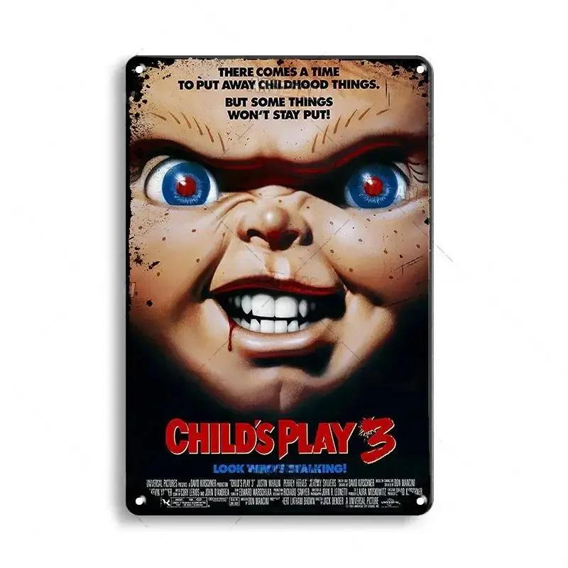 FJ Decor Classic Horror Movie Metal Tin Signs Plaque Retro Decorative Plate Bar Club Pub Wall Decoration Rusty