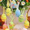 6PCS Colorful Painted Easter Eggs Pendant Foam Simulation Egg Pendant  Home Party Decorations