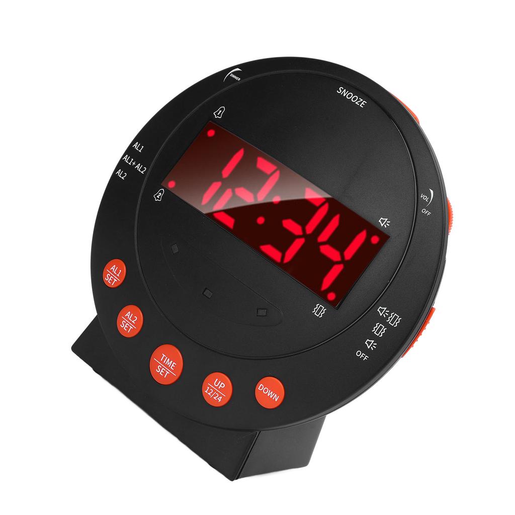 Ceas deșteptător cu vibrații pentru persoane cu deficiențe de auz, surde, ceas deșteptător digital cu amânare, afișaj LED