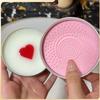 Cute Heart Shaped Makeup Brush Cleaning Soap 100g For Silicone Pad Cosmetic Sponge & Beauty Tool Washer Quick-Dry Deep Clean