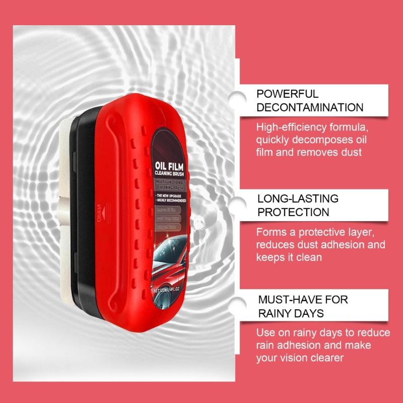 Easy Use Automotive Glass Oil Film Cleaning Car Glass Oil Film Eliminators for  Windshield & Enhances Driving Visibility