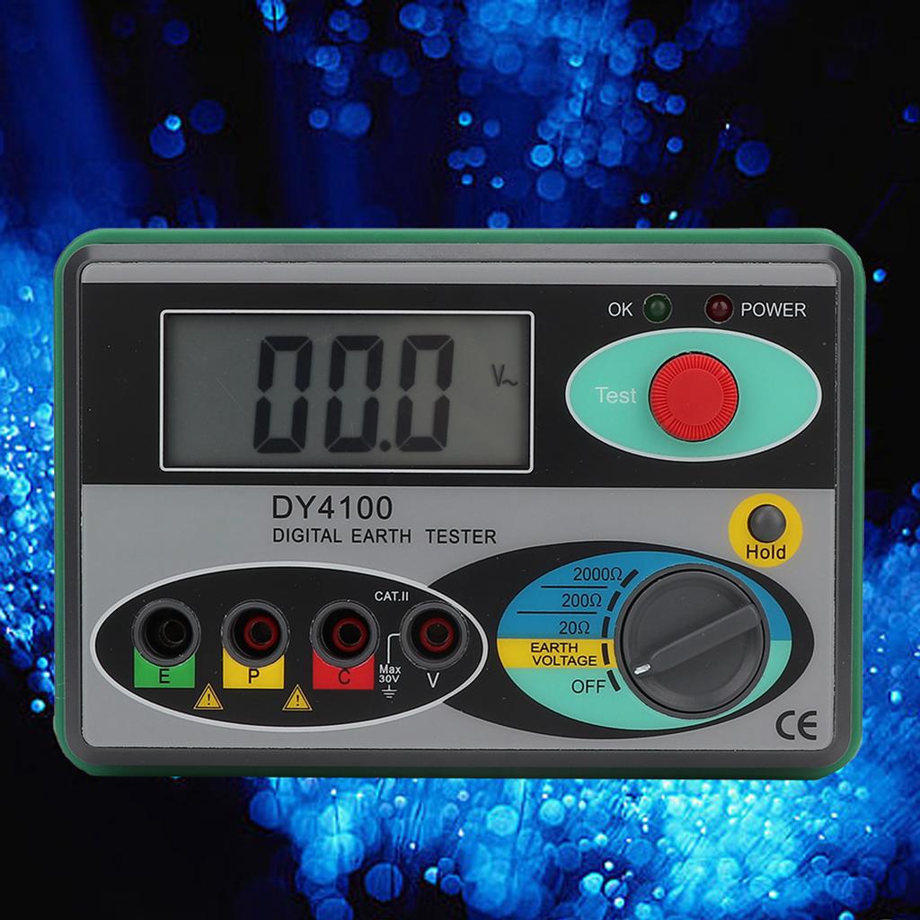 DY4100 Digital LCD Screen Display Earth Ground Resistance Tester Measuring Meter