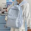 Schoolbag New Star Backpack for Female College Students, Korean Style INS Large Capacity Solidcolor Backpack, Backpack for Middle and High School D