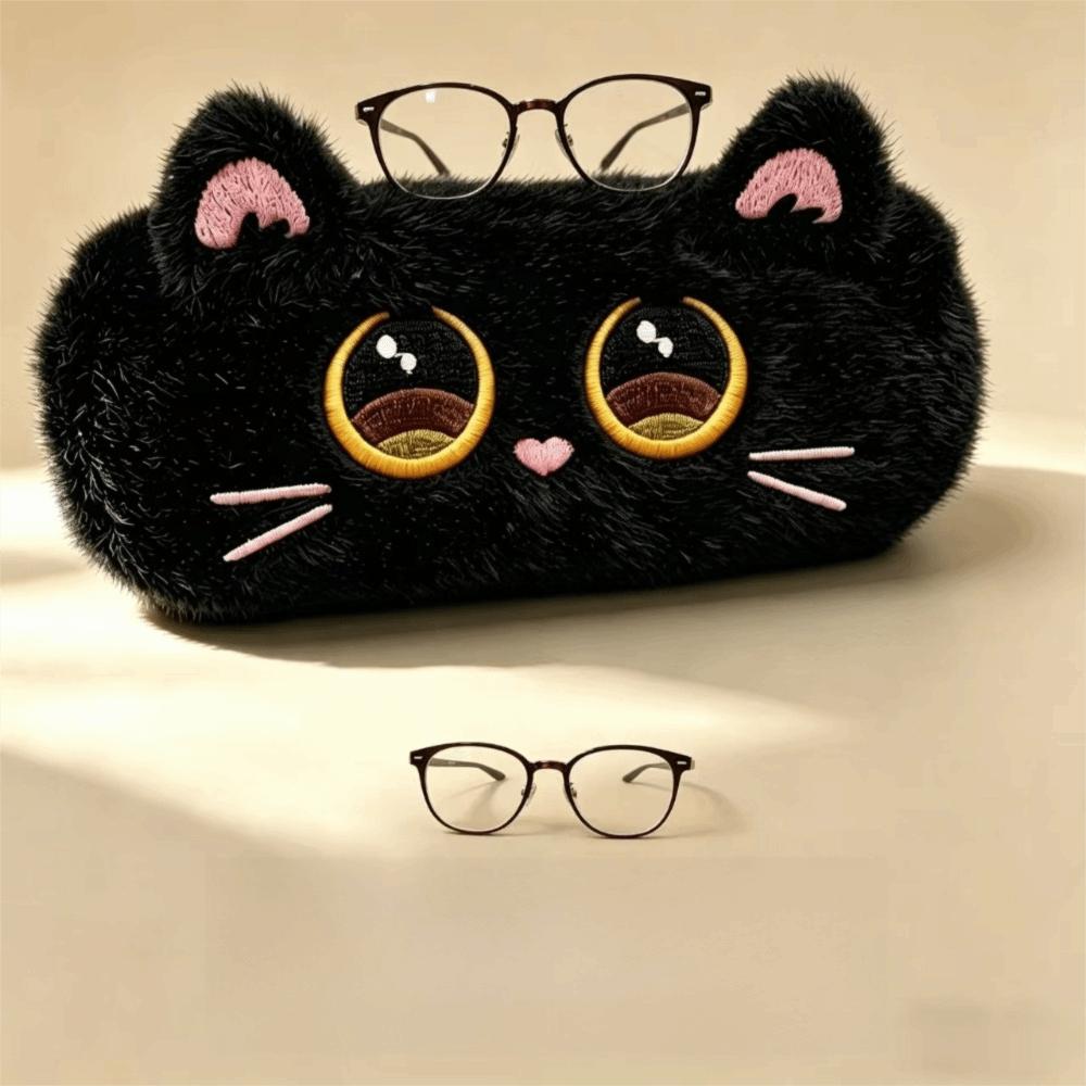 Plush Glasses Case Hard Shell Sunglasses Holder Portable Eyeglass Case