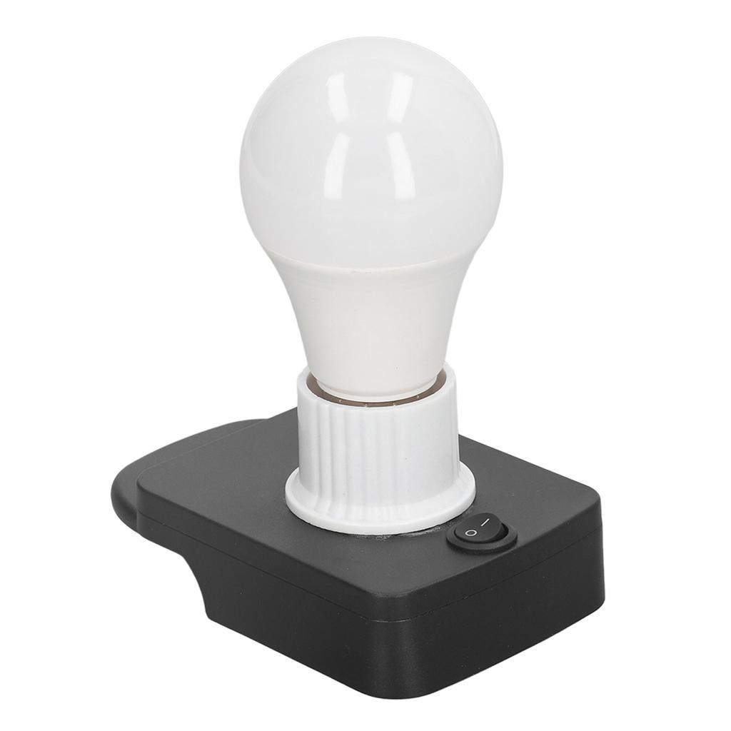 LED Bulb with Battery Adapter 700LM 7W E27 Cordless Lamp Bulb Portable Work Bulb 12‑60V