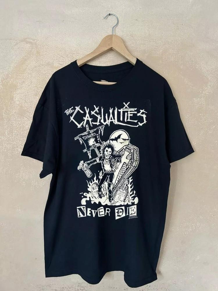 The Casualties Band Punk Band Never Die Black T Shirt Full Size S-5XL Unisex T-Shirt M