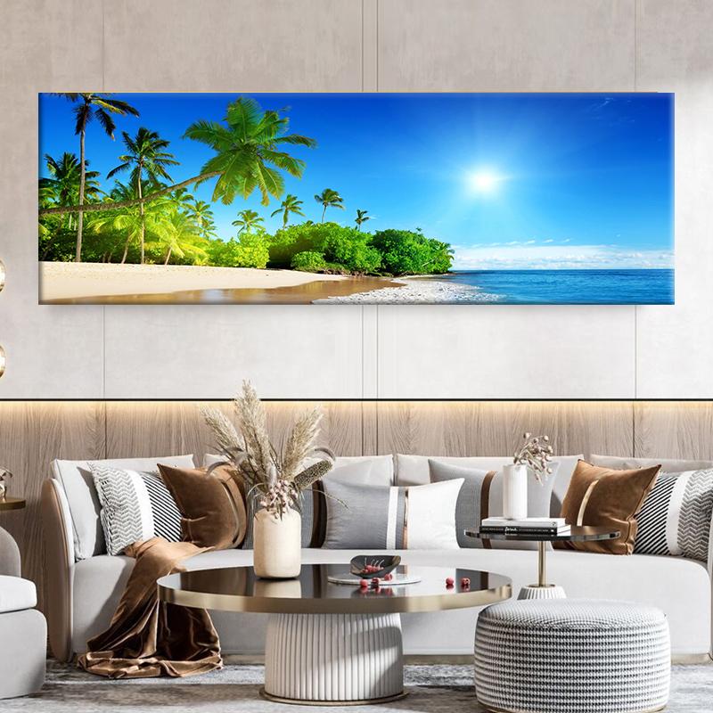 Landscape Tropical Sea Beach Canvas Painting Palm Tree Posters And Prints Wall Art Pictures Living Room Home Decor No Frame
