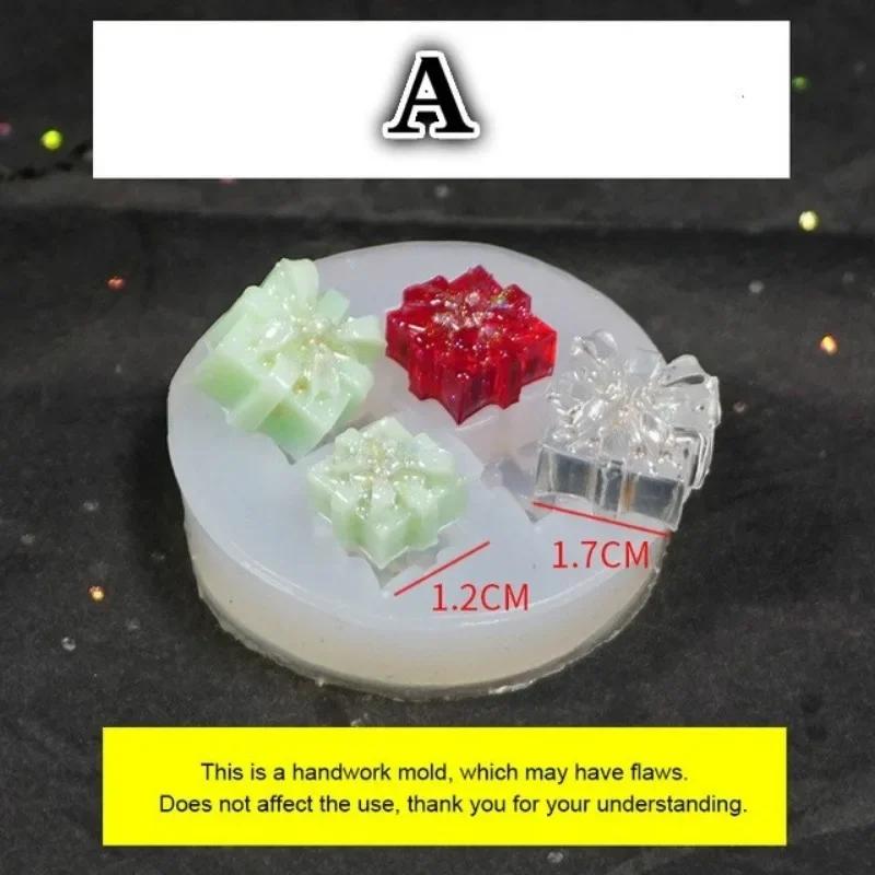2023 Christmas Gift Box Silicone Mold DIY Crystal Drop Gel Stand Decoration Accessories Handmade Materials Resin Craft Molds