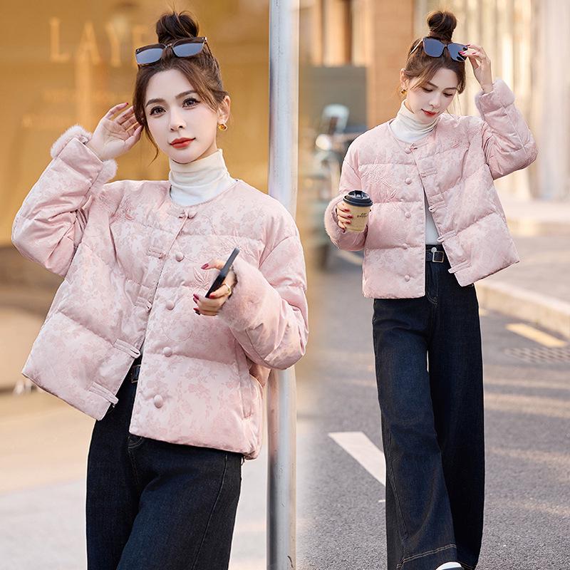 

Женская зимняя жаккардовая пуховая куртка из норки 2024 - Теплое, модное пальто YE6335 L (130-150 jin)