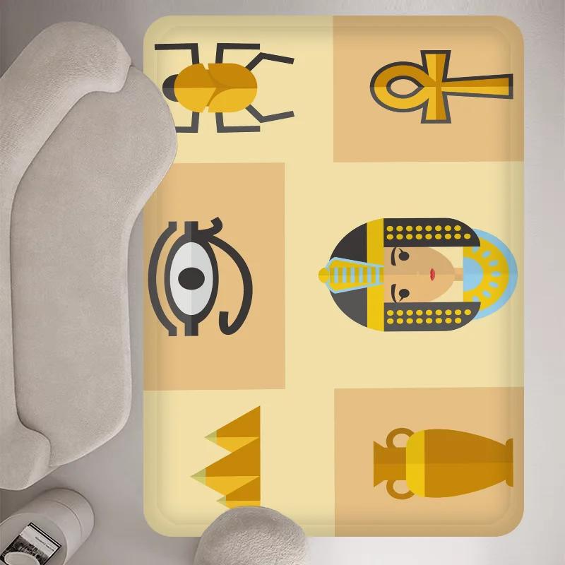 Ancient Egypt Egyptian Floor Carpet Kids Room Bedroom Decoration Balcony Anti-Slip Doormat Living Room Hotel Decor Mat