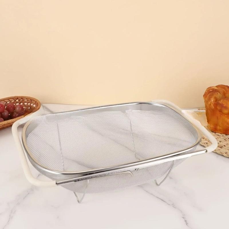 

Sink Colander Expandable Adjustable Stainless Steel Kitchen Sink Drain Basket Multifunctional Washing Strainer Kitchen Colander
