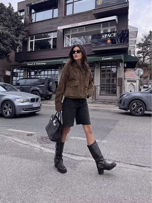 Women's 2025 Spring/Autumn Suede Bomber Jacket - Casual, Loose Fit, Euro-American Style Outerwear
