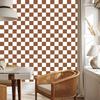 Checkerboard Wallpaper White, Orange and Beige for Living Room and Bedroom 50x1000