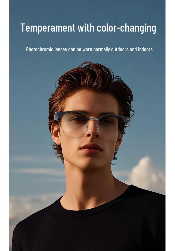 AI Translation GS16 Smart Bluetooth Sunglasses – Metal Frame, Lightweight, Light-Blocking, Cross-Border Style