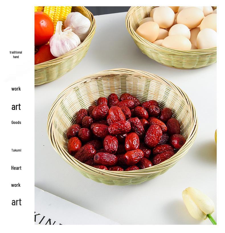 Creative Farmhouse Bamboo Woven Storage & Sieve Basket for Kitchen & Vegetable Use