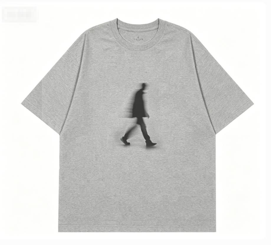 Summer Unisexs Pure Cotton Shortsleeved Shirt with Blurry Smallscale Gradient Print Design Trendy Streetwear Style Tshirt Dry