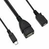 2-in-1 20cm Power Cable Cable Adapter Micro USB OTG Cable Data Cable USB Adapter Y Splitter