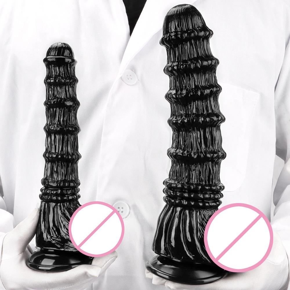 Layered Black Horse Dildo: XL Self-Pleasurer & Anal Expander for Men and Women