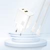 Ładowarka sieciowa USB-A USB-C GaN PD 30W - biała