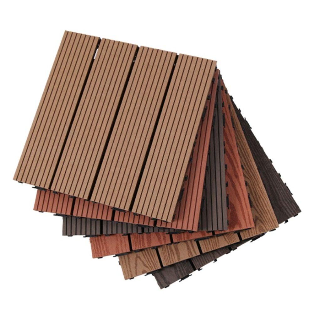 Interlock Wooden WPC Floor Hardwood Terrace Brick New Patio Deck Tiles  Landscaping