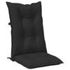 High Back Chair Cushions Set 2 Pcs Melange Black