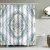 Delicate Floral Shower Curtain Blue Bohemian Decor for Bathroom 180 X 243 Cm Water-Resistant Shower Panels with Hooks Included