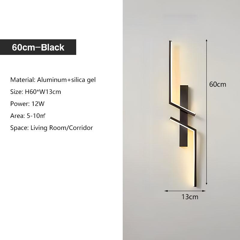 Black Gold Indoor LED Wall Lamps for TV Sofa Background Bedroom Nordic LED Wall Lights Decor Corridor Aisle Wall Sconce Lighting