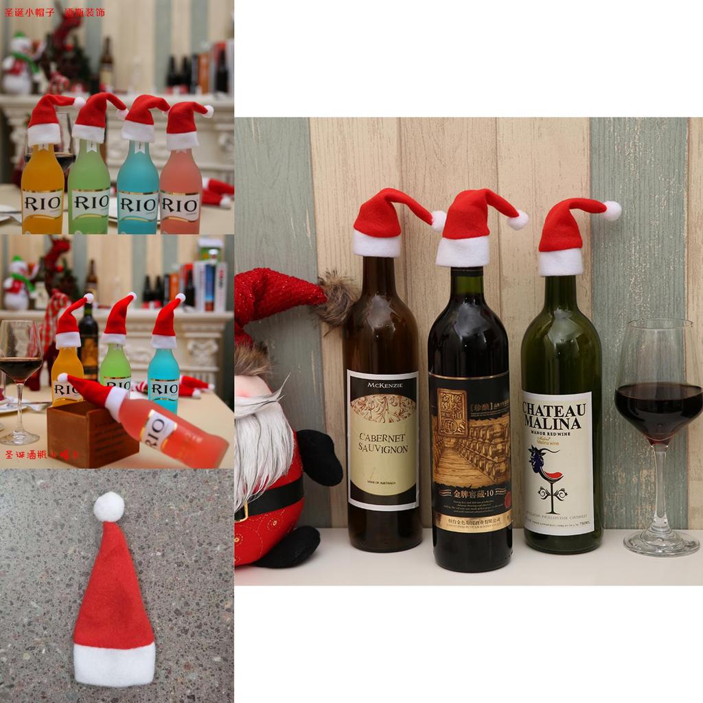Christmas Bottle Cap With Santa Hat Christmas Party Decoration Gift For Holiday Celebrations